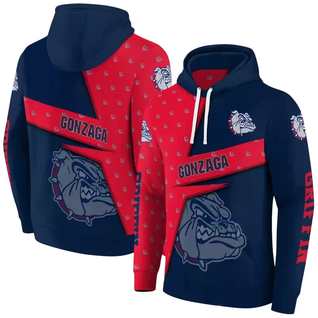 customized gonzaga bulldogs abstract shape blue hoodie fashion forward customized gonzaga bulldogs abstract shape blue hoodie fashion forward