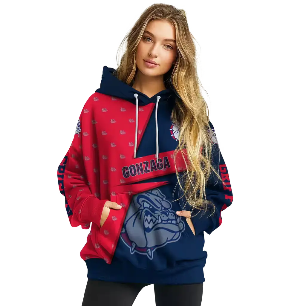 customized gonzaga bulldogs abstract shape blue hoodie high quality customized gonzaga bulldogs abstract shape blue hoodie high quality