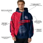 customized gonzaga bulldogs abstract shape blue hoodie best selling