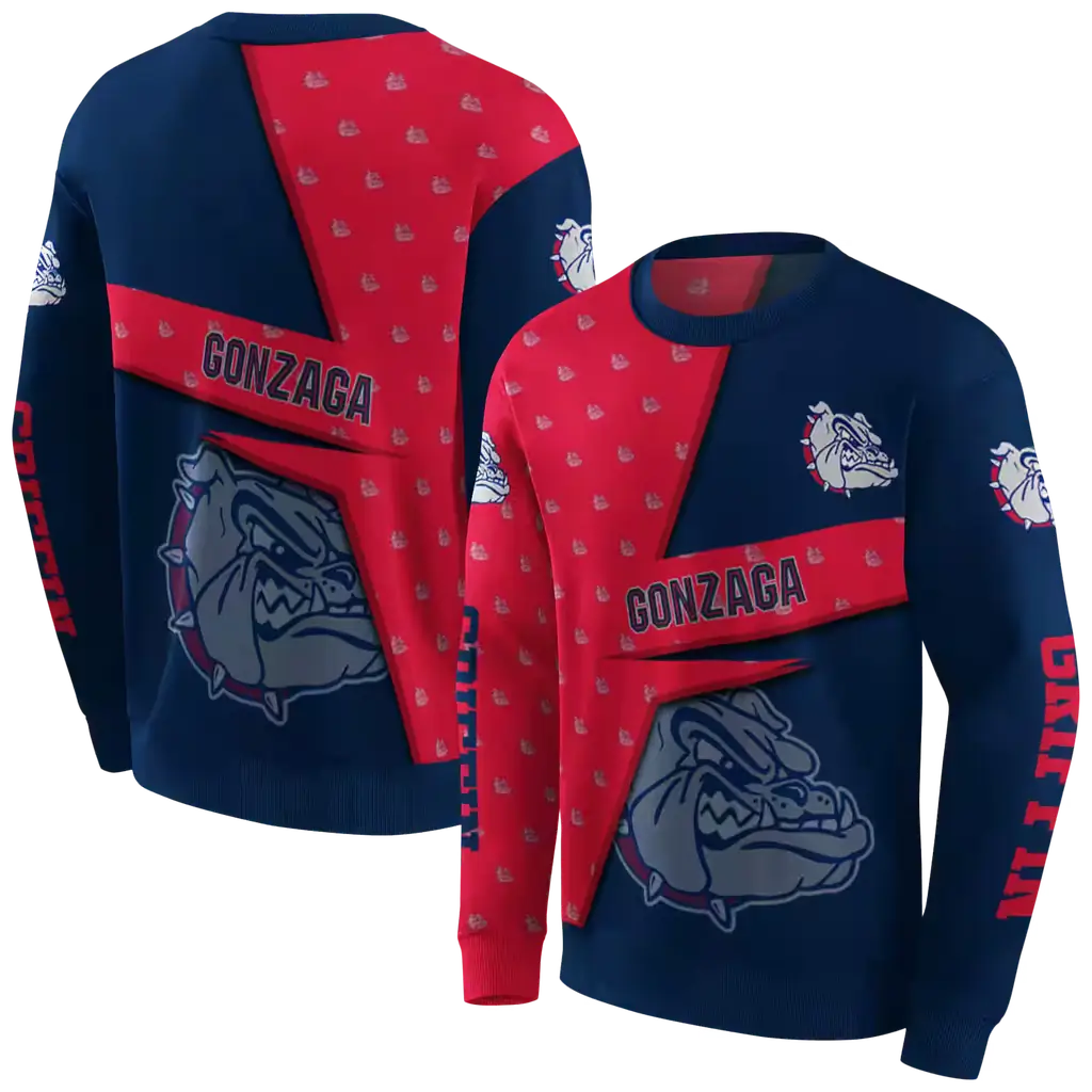 customized gonzaga bulldogs abstract shape blue hoodie premium grade customized gonzaga bulldogs abstract shape blue hoodie premium grade