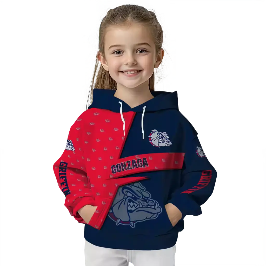 customized gonzaga bulldogs abstract shape blue hoodie top rated customized gonzaga bulldogs abstract shape blue hoodie top rated