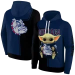 customized gonzaga bulldogs baby yoda blue black hoodie best selling
