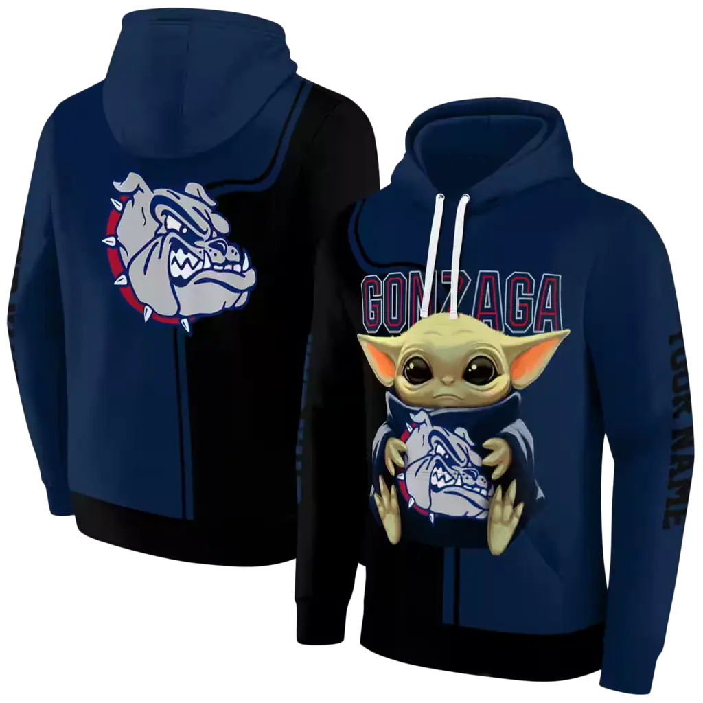 customized gonzaga bulldogs baby yoda blue black hoodie fashion forward customized gonzaga bulldogs baby yoda blue black hoodie fashion forward