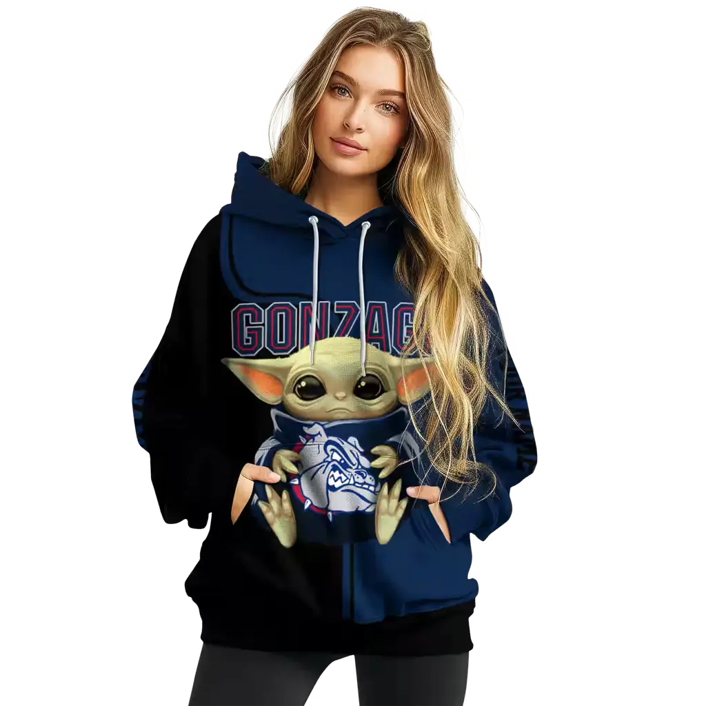 customized gonzaga bulldogs baby yoda blue black hoodie high quality customized gonzaga bulldogs baby yoda blue black hoodie high quality