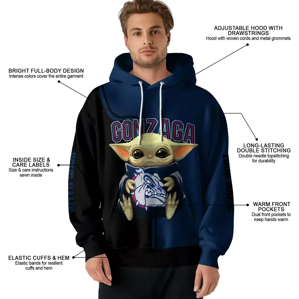 customized gonzaga bulldogs baby yoda blue black hoodie latest model customized gonzaga bulldogs baby yoda blue black hoodie latest model