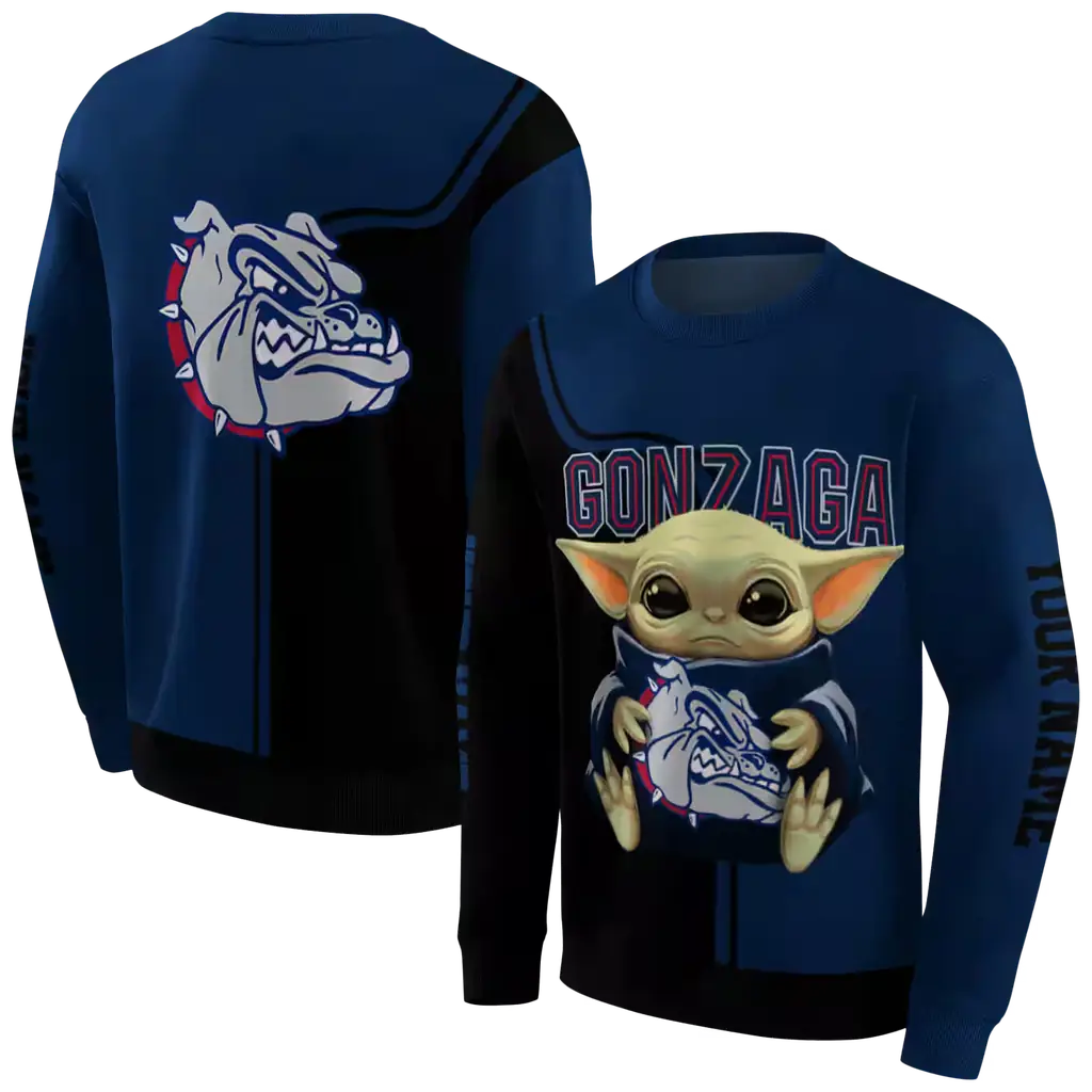 customized gonzaga bulldogs baby yoda blue black hoodie premium grade customized gonzaga bulldogs baby yoda blue black hoodie premium grade
