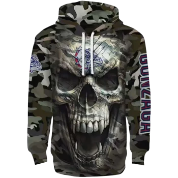 customized gonzaga bulldogs camo skull hoodie best selling