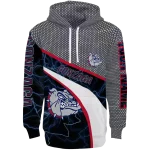 customized gonzaga bulldogs hexagonal mesh blue black gray hoodie best selling