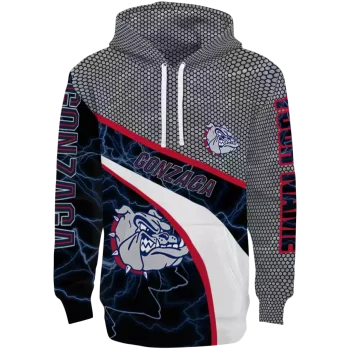 customized gonzaga bulldogs hexagonal mesh blue black gray hoodie best selling