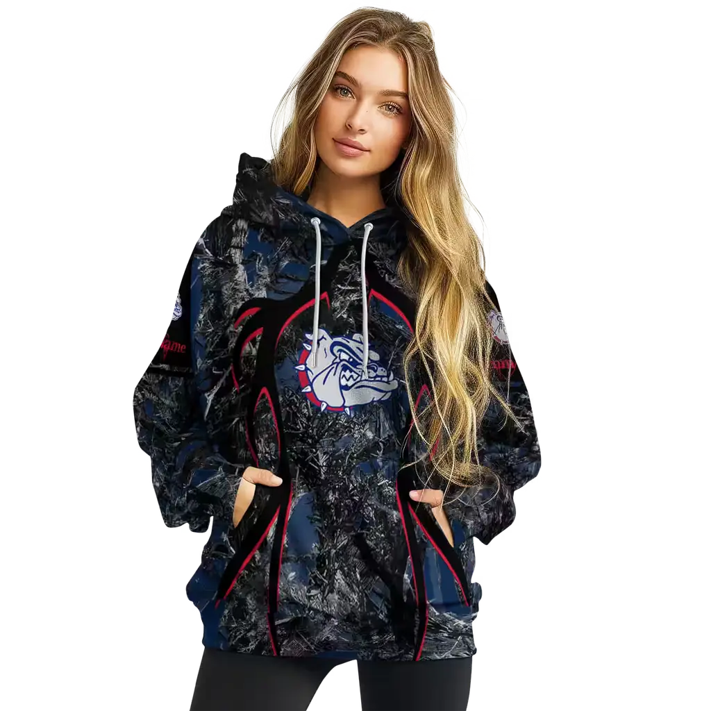customized gonzaga bulldogs hunting theme blue black hoodie high quality customized gonzaga bulldogs hunting theme blue black hoodie high quality