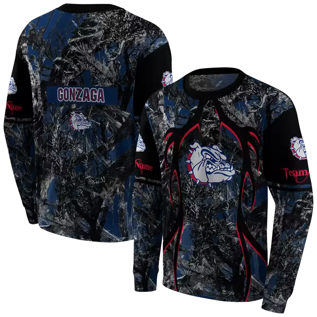 customized gonzaga bulldogs hunting theme blue black hoodie premium grade customized gonzaga bulldogs hunting theme blue black hoodie premium grade