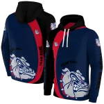 customized gonzaga bulldogs minimalist design blue black hoodie best selling