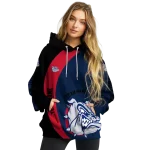 customized gonzaga bulldogs minimalist design blue black hoodie best selling