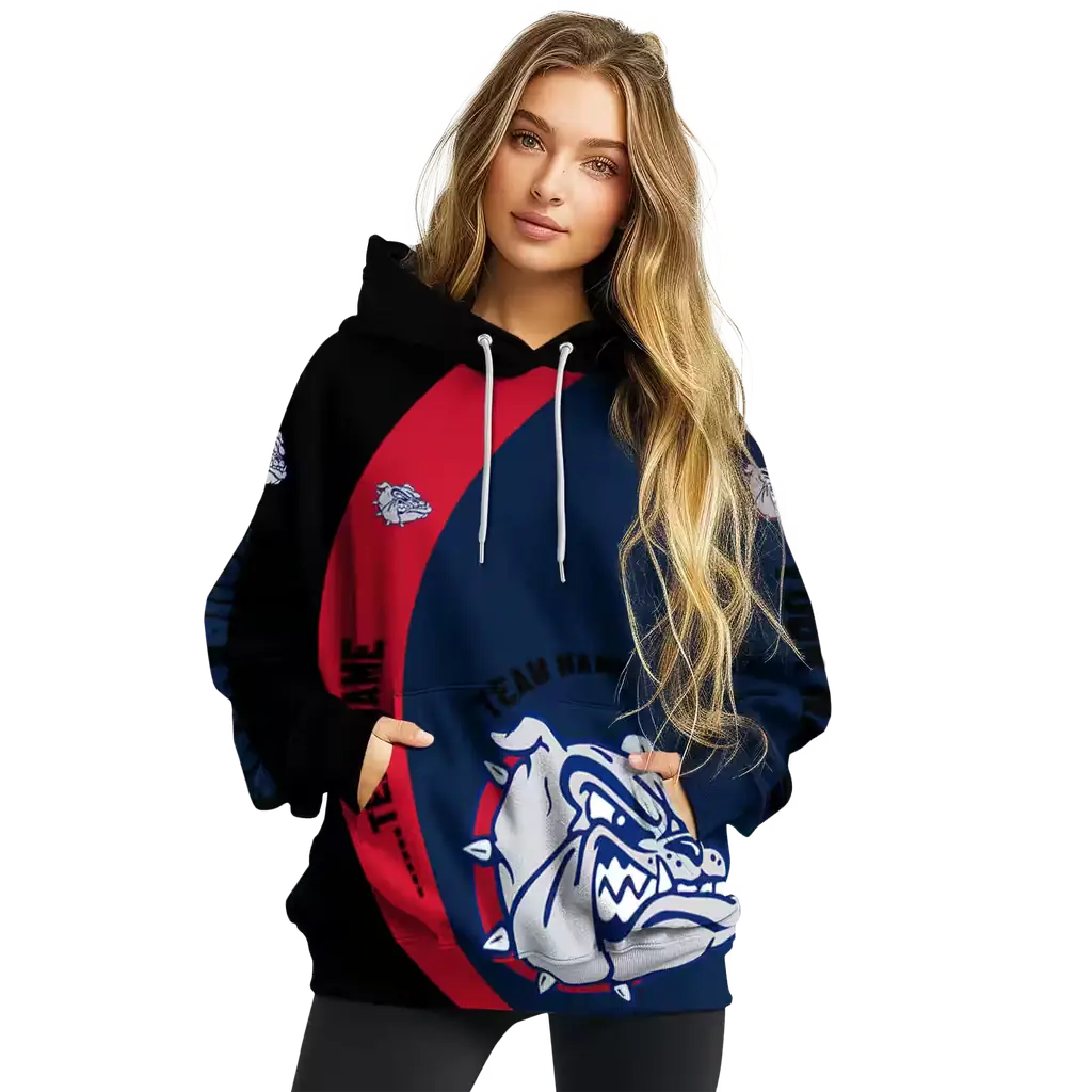 customized gonzaga bulldogs minimalist design blue black hoodie high quality customized gonzaga bulldogs minimalist design blue black hoodie high quality