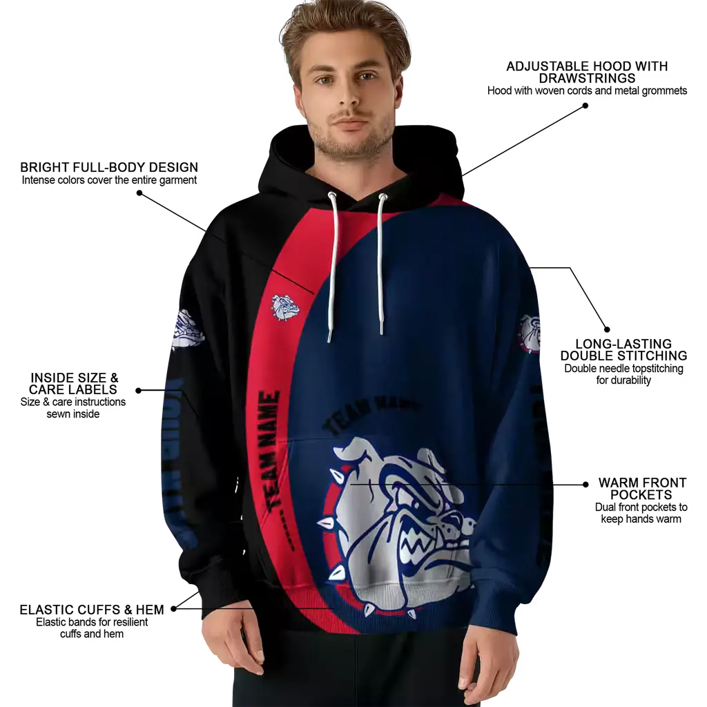 customized gonzaga bulldogs minimalist design blue black hoodie latest model customized gonzaga bulldogs minimalist design blue black hoodie latest model