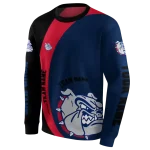 customized gonzaga bulldogs minimalist design blue black hoodie best selling