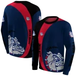 customized gonzaga bulldogs minimalist design blue black hoodie best selling