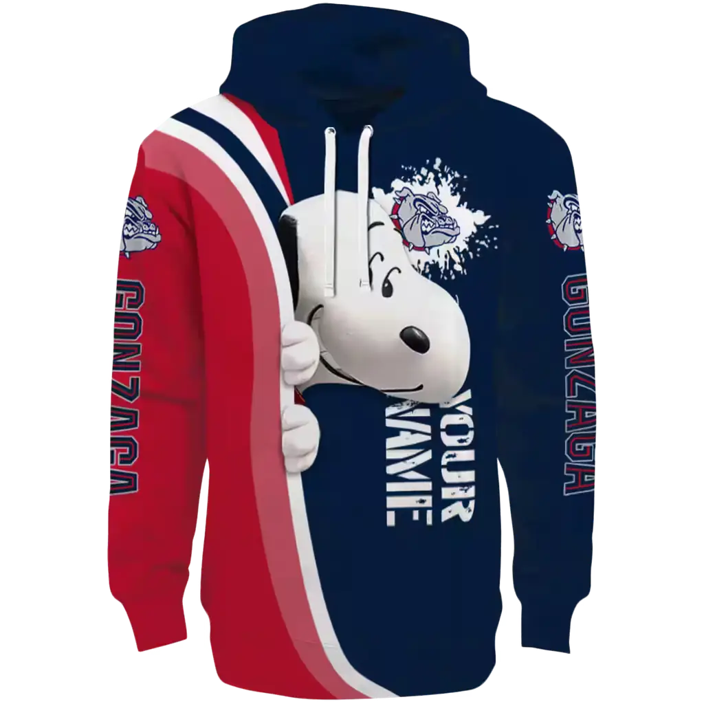 customized gonzaga bulldogs peeking snoopy blue hoodie best selling customized gonzaga bulldogs peeking snoopy blue hoodie best selling