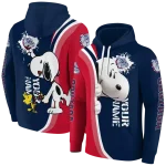 customized gonzaga bulldogs peeking snoopy blue hoodie best selling