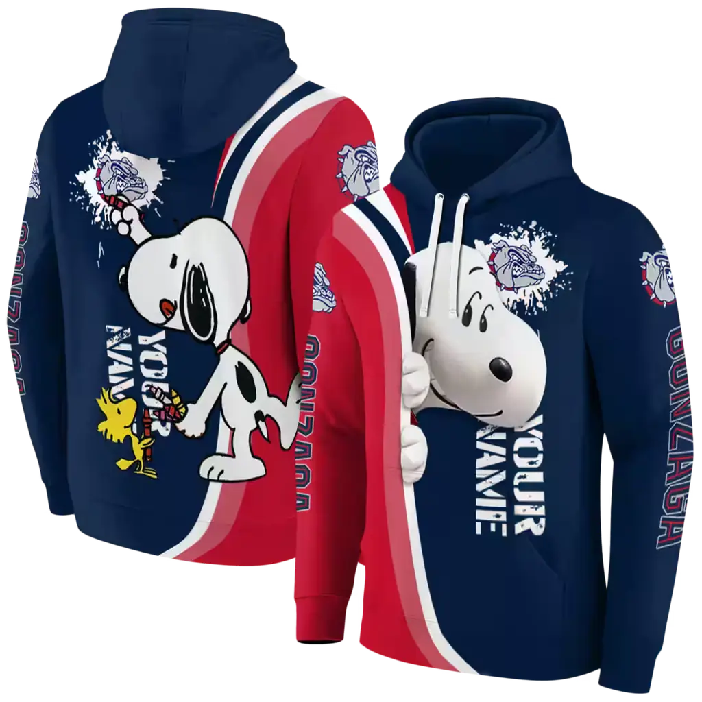 customized gonzaga bulldogs peeking snoopy blue hoodie fashion forward customized gonzaga bulldogs peeking snoopy blue hoodie fashion forward