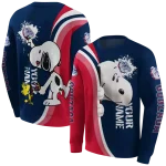 customized gonzaga bulldogs peeking snoopy blue hoodie best selling