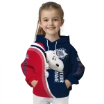 customized gonzaga bulldogs peeking snoopy blue hoodie best selling