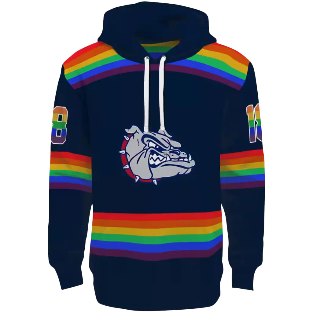 customized gonzaga bulldogs rainbow stripes blue hoodie best selling customized gonzaga bulldogs rainbow stripes blue hoodie best selling