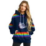 customized gonzaga bulldogs rainbow stripes blue hoodie best selling