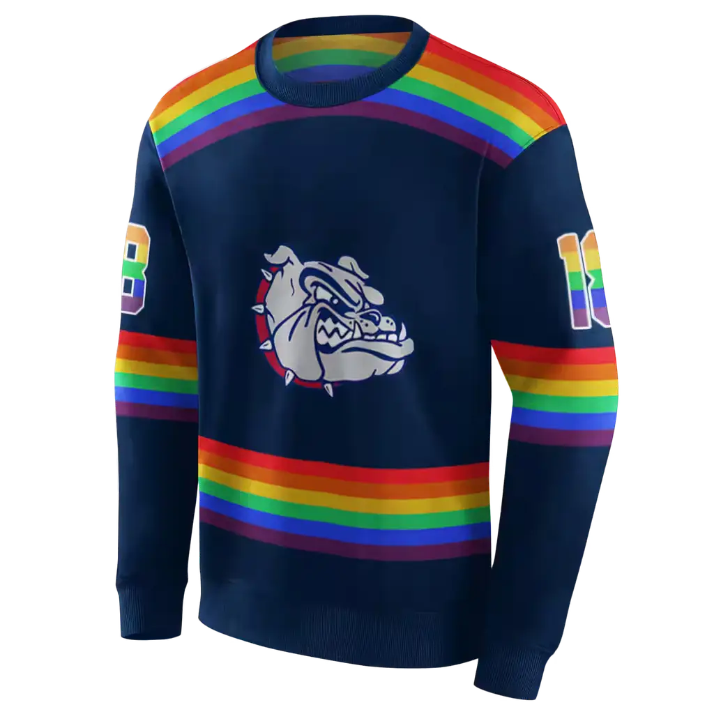 customized gonzaga bulldogs rainbow stripes blue hoodie new arrival customized gonzaga bulldogs rainbow stripes blue hoodie new arrival