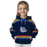 customized gonzaga bulldogs rainbow stripes blue hoodie best selling