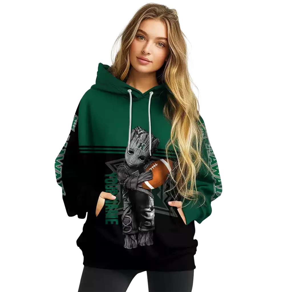 customized hawaii rainbow warriors baby groot green black hoodie high quality customized hawaii rainbow warriors baby groot green black hoodie high quality