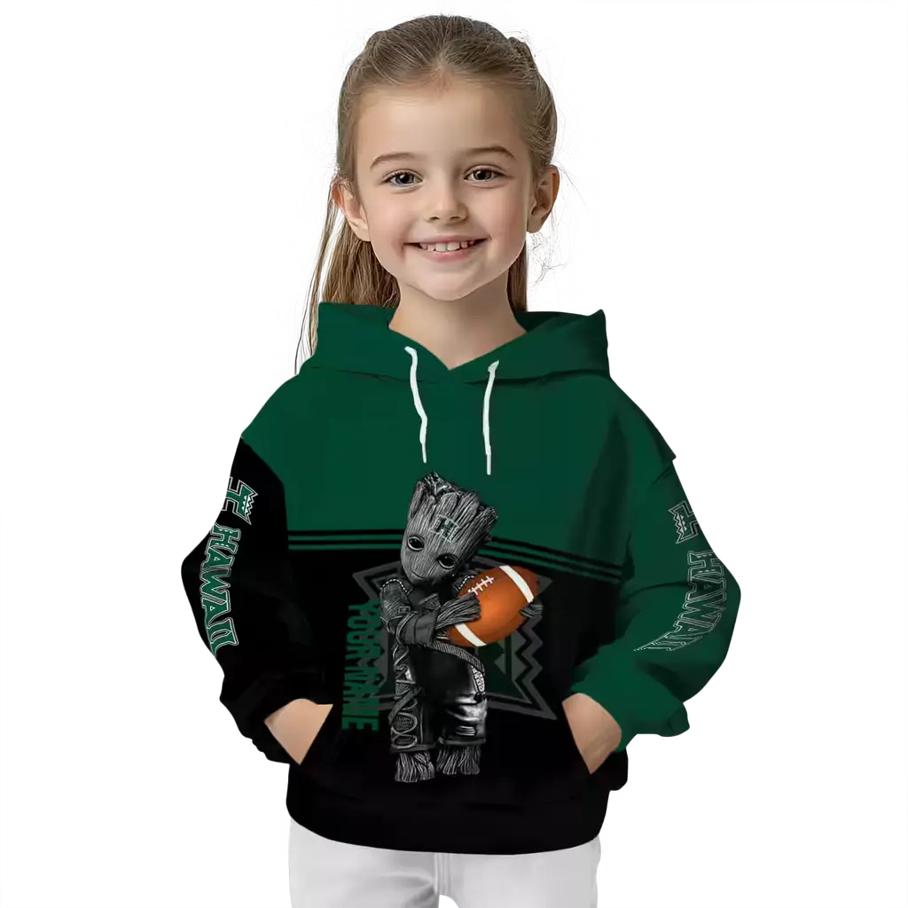 customized hawaii rainbow warriors baby groot green black hoodie top rated customized hawaii rainbow warriors baby groot green black hoodie top rated