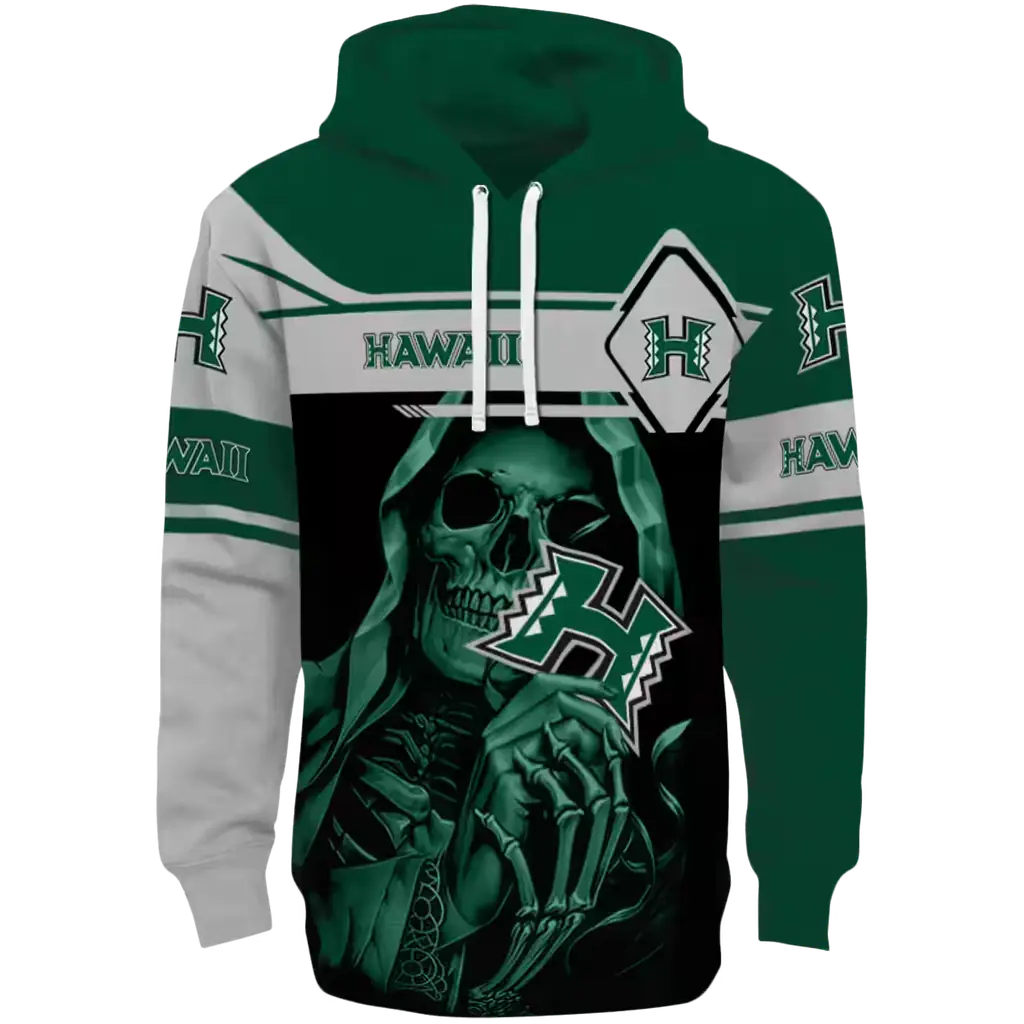 customized hawaii rainbow warriors grim reaper green black hoodie best selling customized hawaii rainbow warriors grim reaper green black hoodie best selling
