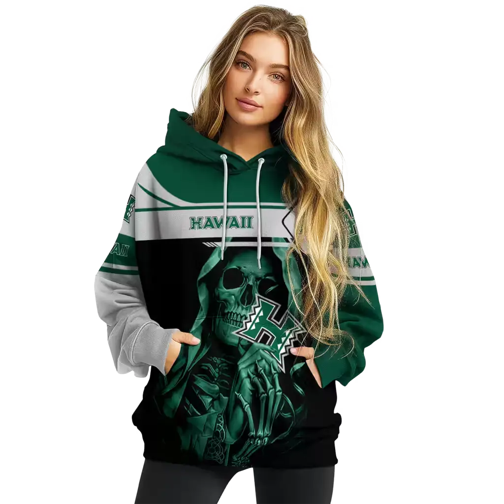 customized hawaii rainbow warriors grim reaper green black hoodie high quality customized hawaii rainbow warriors grim reaper green black hoodie high quality