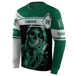 customized hawaii rainbow warriors grim reaper green black hoodie best selling