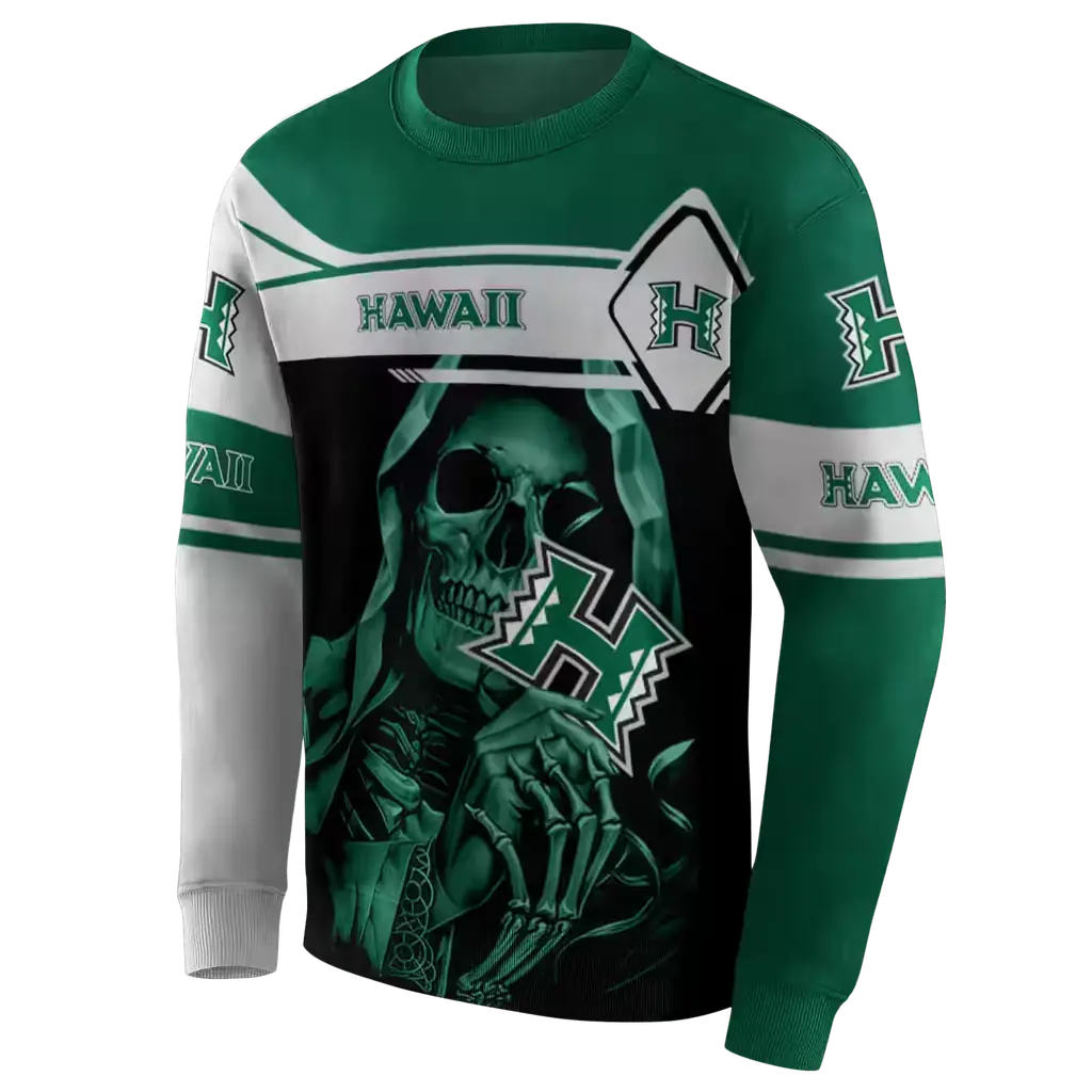 customized hawaii rainbow warriors grim reaper green black hoodie new arrival customized hawaii rainbow warriors grim reaper green black hoodie new arrival