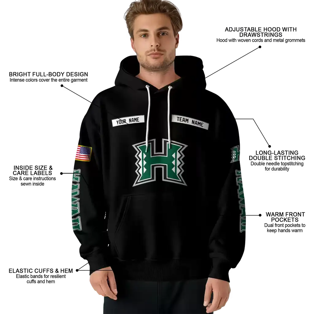 customized hawaii rainbow warriors punisher skull black hoodie latest model customized hawaii rainbow warriors punisher skull black hoodie latest model