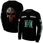customized hawaii rainbow warriors punisher skull black hoodie best selling