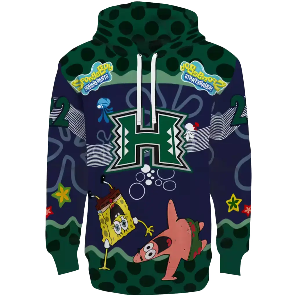 customized hawaii rainbow warriors spongebob patrick star green navy hoodie best selling customized hawaii rainbow warriors spongebob patrick star green navy hoodie best selling