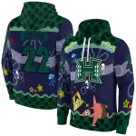 customized hawaii rainbow warriors spongebob patrick star green navy hoodie best selling