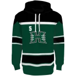 customized hawaii rainbow warriors striped pattern green hoodie best selling