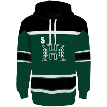 customized hawaii rainbow warriors striped pattern green hoodie best selling