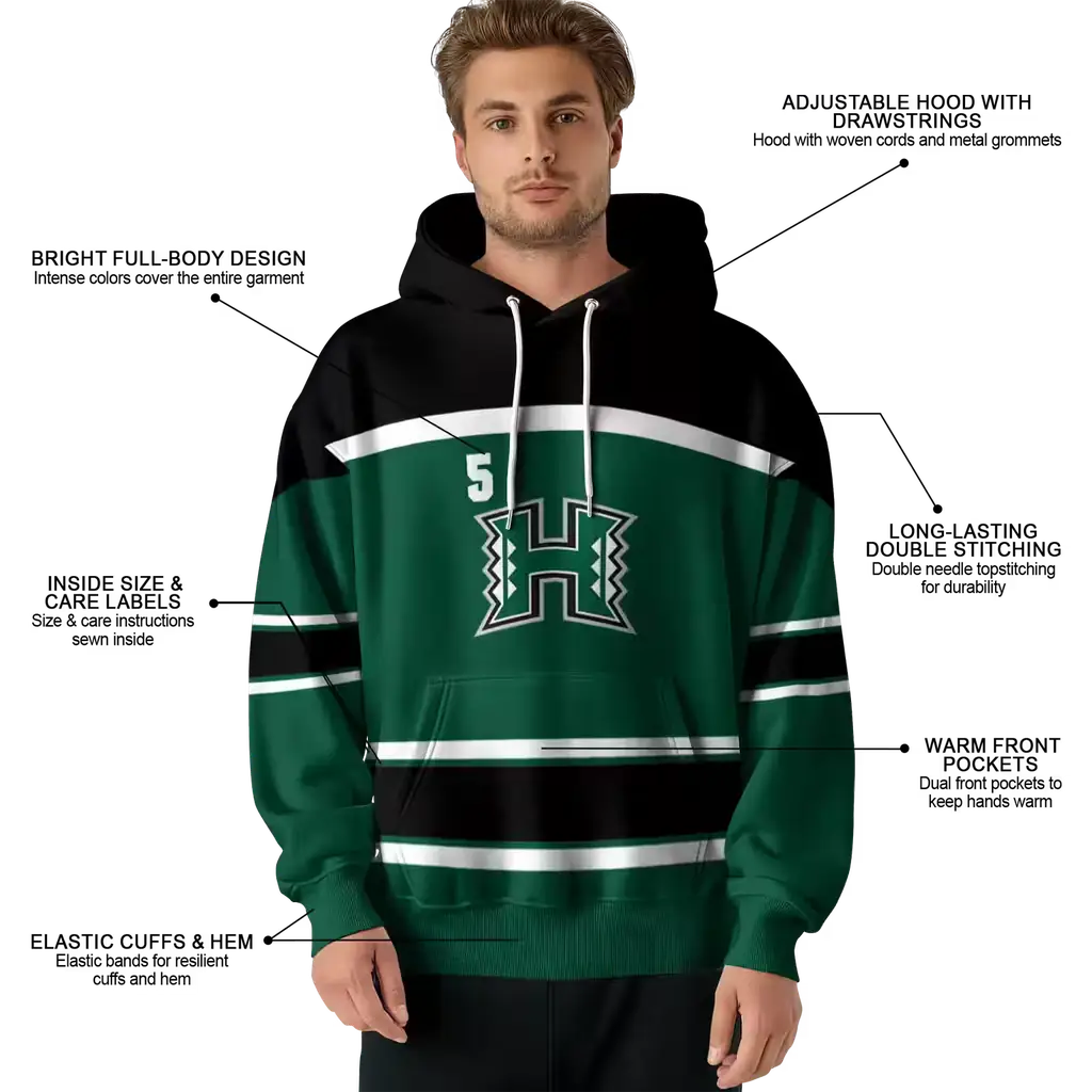 customized hawaii rainbow warriors striped pattern green hoodie latest model customized hawaii rainbow warriors striped pattern green hoodie latest model