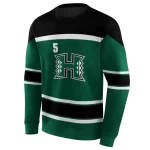 customized hawaii rainbow warriors striped pattern green hoodie best selling