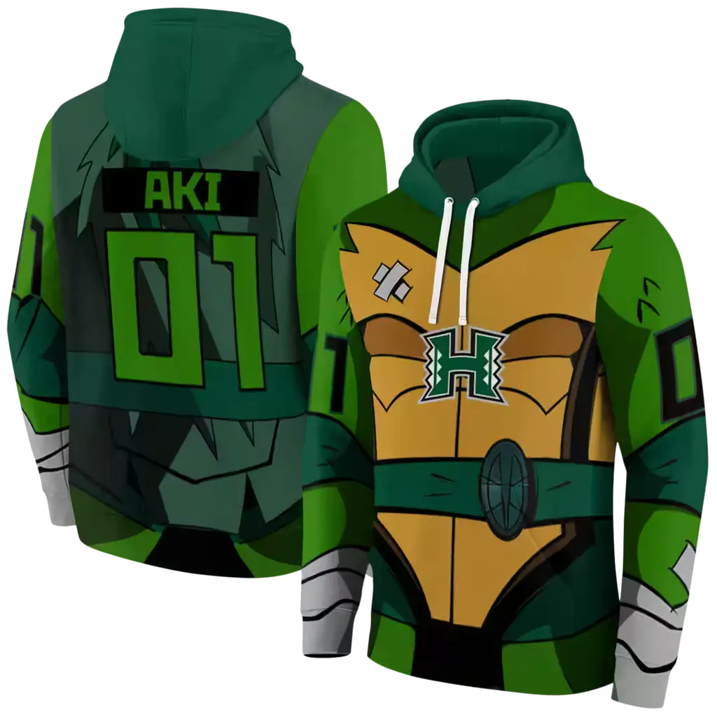 customized hawaii rainbow warriors superhero armor green hoodie fashion forward customized hawaii rainbow warriors superhero armor green hoodie fashion forward