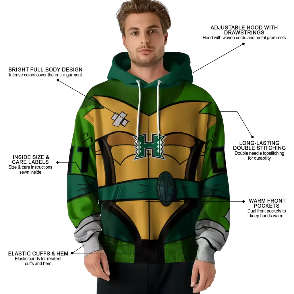 customized hawaii rainbow warriors superhero armor green hoodie latest model customized hawaii rainbow warriors superhero armor green hoodie latest model