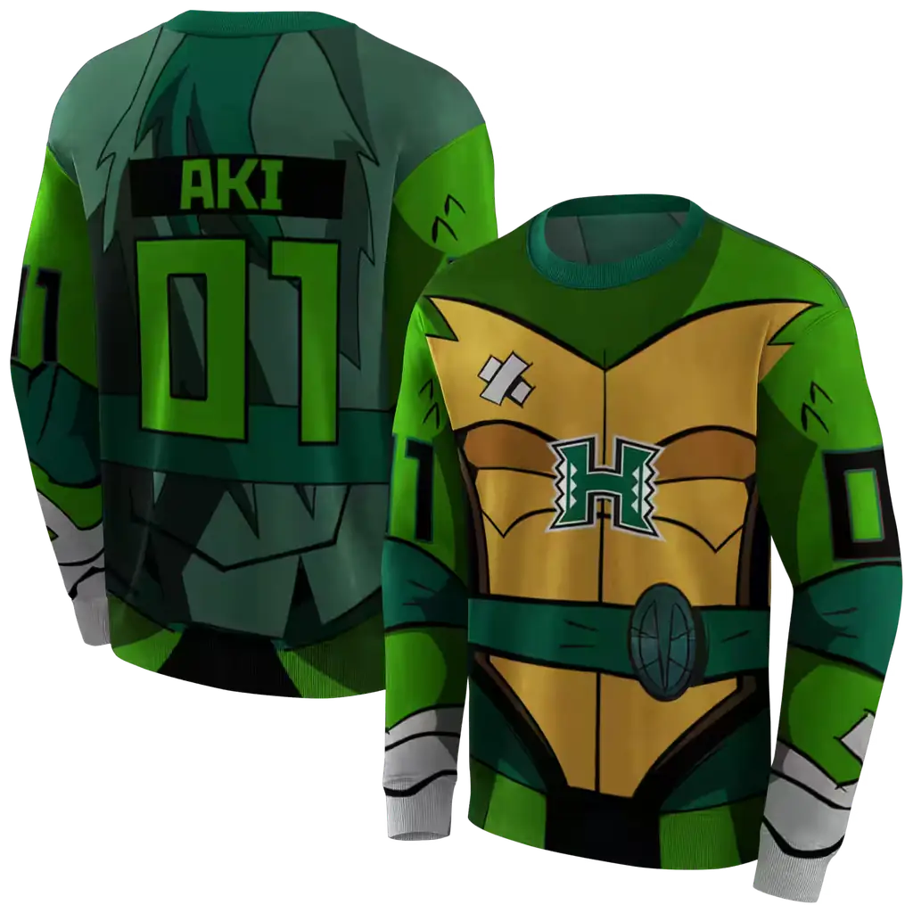 customized hawaii rainbow warriors superhero armor green hoodie premium grade customized hawaii rainbow warriors superhero armor green hoodie premium grade