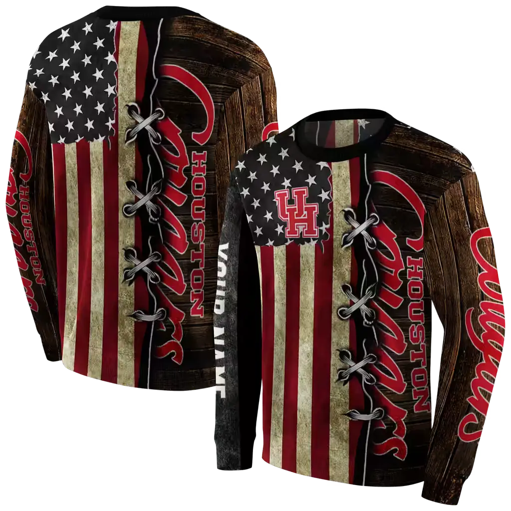 customized houston cougars american pride hoodie premium grade customized houston cougars american pride hoodie premium grade