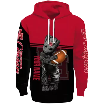 customized houston cougars baby groot red black hoodie best selling