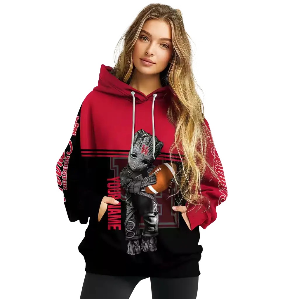 customized houston cougars baby groot red black hoodie high quality customized houston cougars baby groot red black hoodie high quality